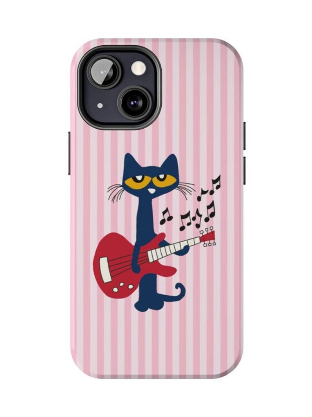 Pete The Cat Pink Stripes Phone Case, Groovy Blue Cat Aesthetic, Retro Cartoon